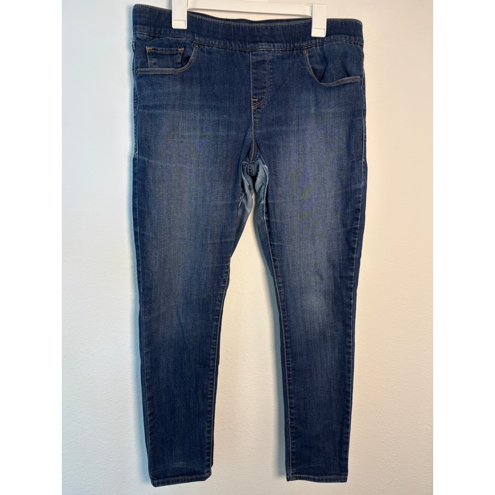 Old Navy Rockstar Super Skinny Jeggings Dark Wash Blue‎ Pull On Denim Jeans 12